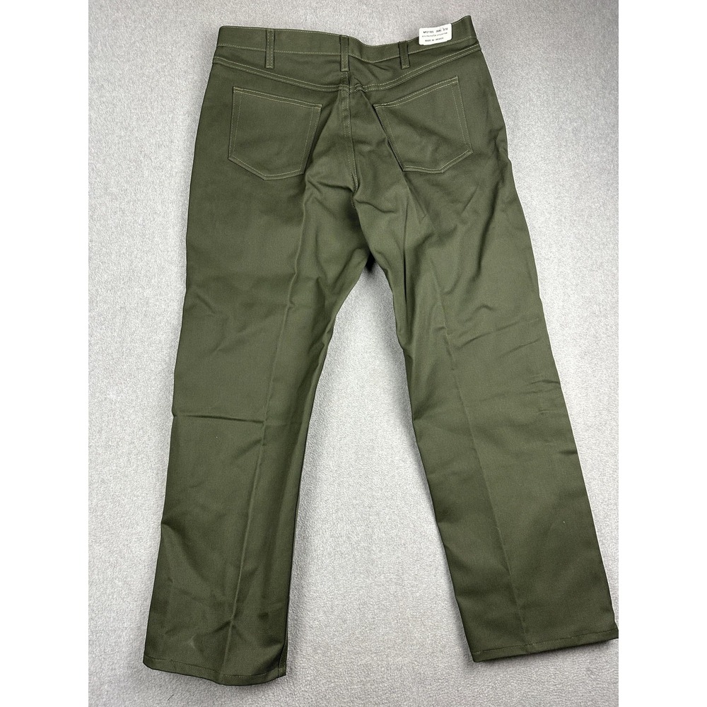 Image Authority Pants Mens 36x30 Green Canvas Chino Straight Leg Workwear NWT
